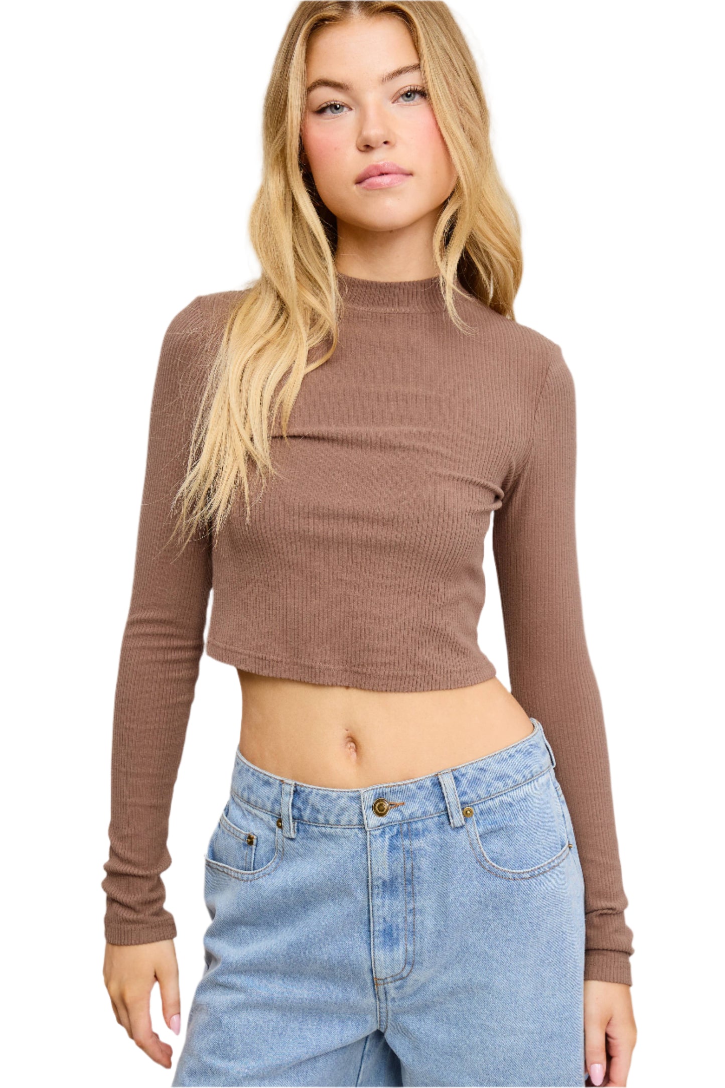 Cozy Layer - Moch Neck Long Sleeve Top *small*