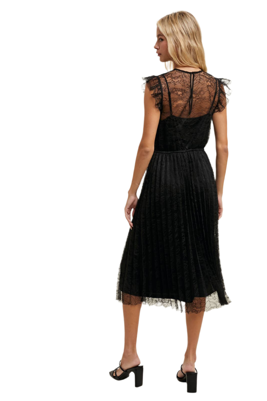 (SALE) Floral and Lace - Midi Dress