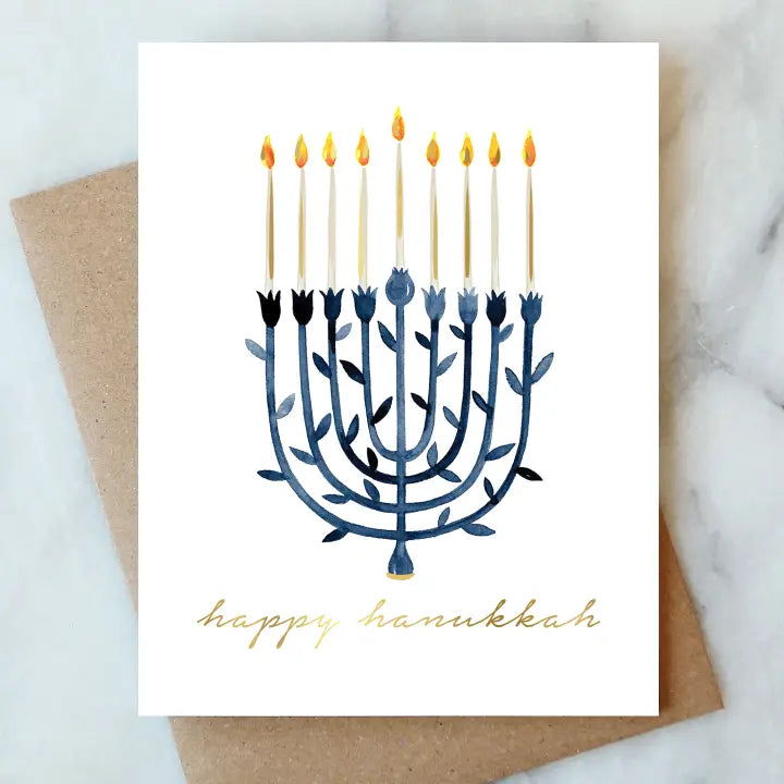 Bright Menorah - Greeting Card (Hanukkah)