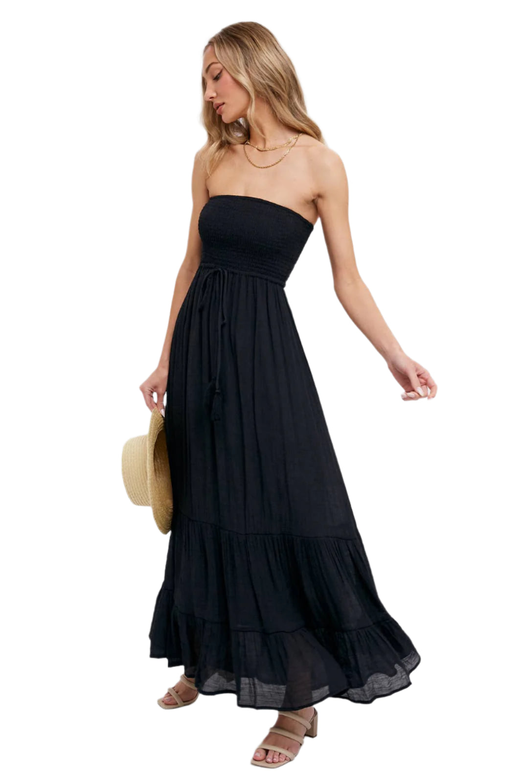 (SALE) Tiers and Ruffles - Strapless Maxi Dress