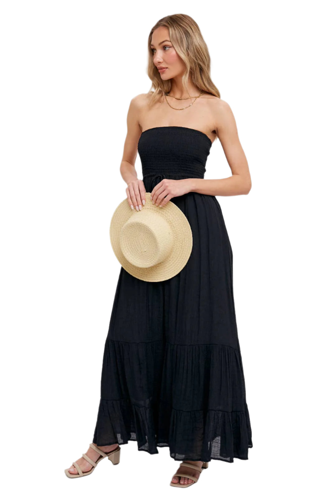 (SALE) Tiers and Ruffles - Strapless Maxi Dress