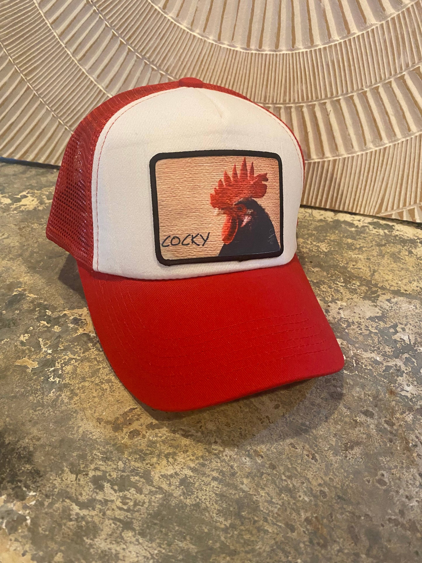 Cocky Rooster (Red/White) - Trucker Hat