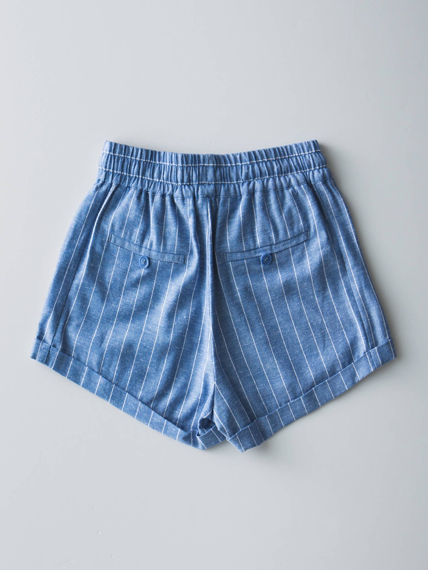 Mobster Linen in Chambray - Shorts