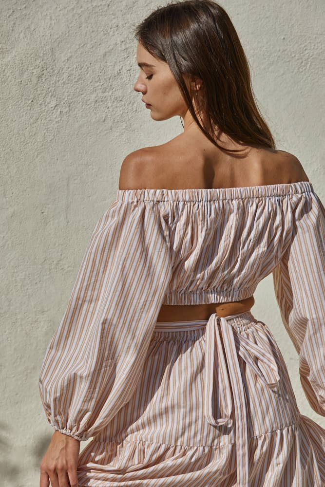 Wrapped in Love in Coral Ivory - Wrap Crop Top
