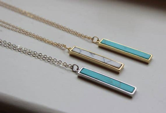 Howlite Bar - Necklace *Multiple Colors*