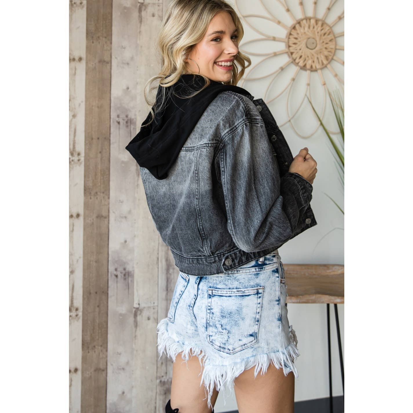 Terry + Denim (Black Wash) - Veveret Denim Jacket *Small or Large*