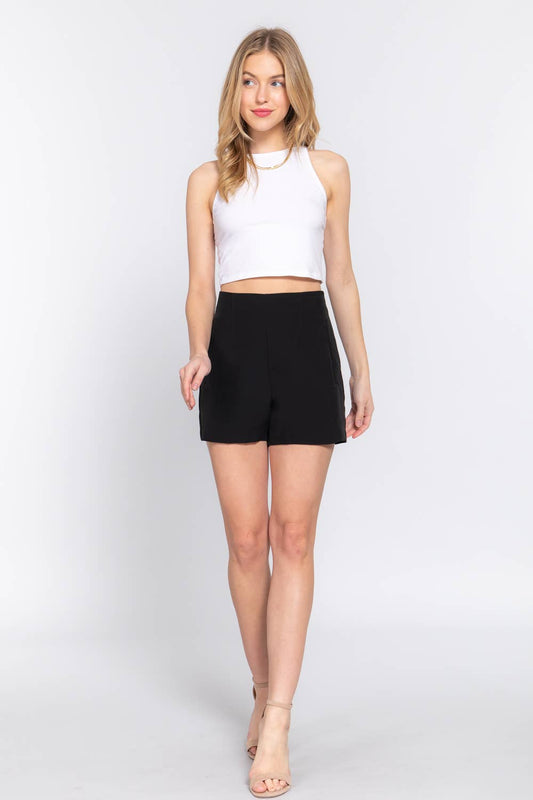 Professional in Black - Pintuck Shorts