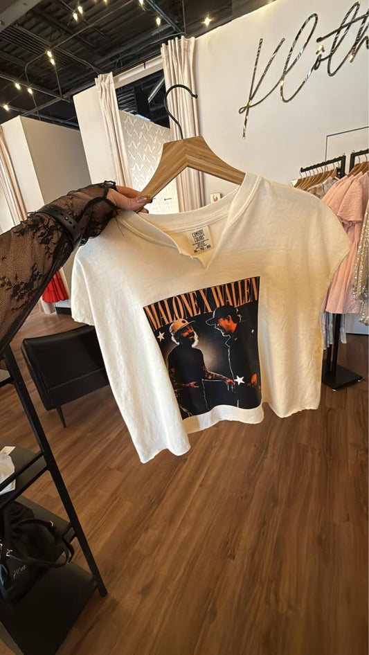 Morgan + Malone (Stage) - Hand cut distressed graphic tee
