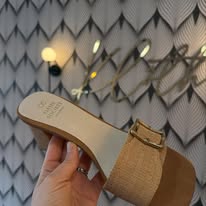 The Glendale Camel - Bamboo Buckle Sandals *Size 6.5 or 8*