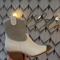 The Wren in White - Rhinestone Studded Bootie