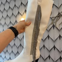 The Glasgow - Knee High Rhinestone Western Boots *size 6*