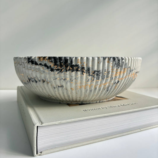 Temis - Concrete Fluted Bowl *Local Only*