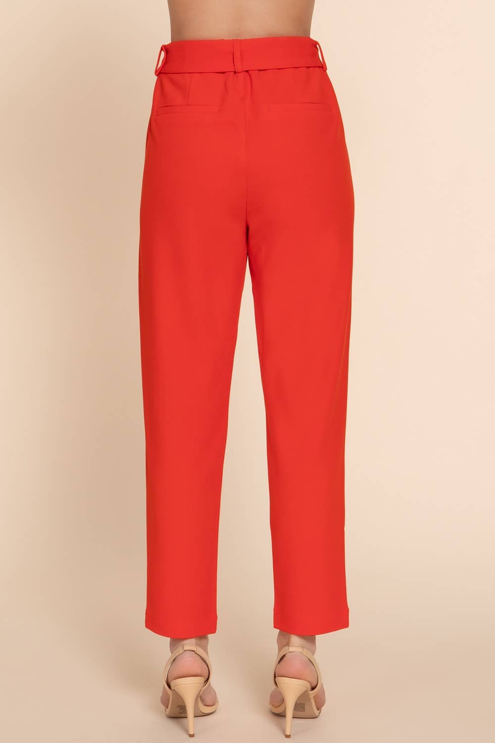 (SALE) Working Lady in Orange - Belted Stretch Pants