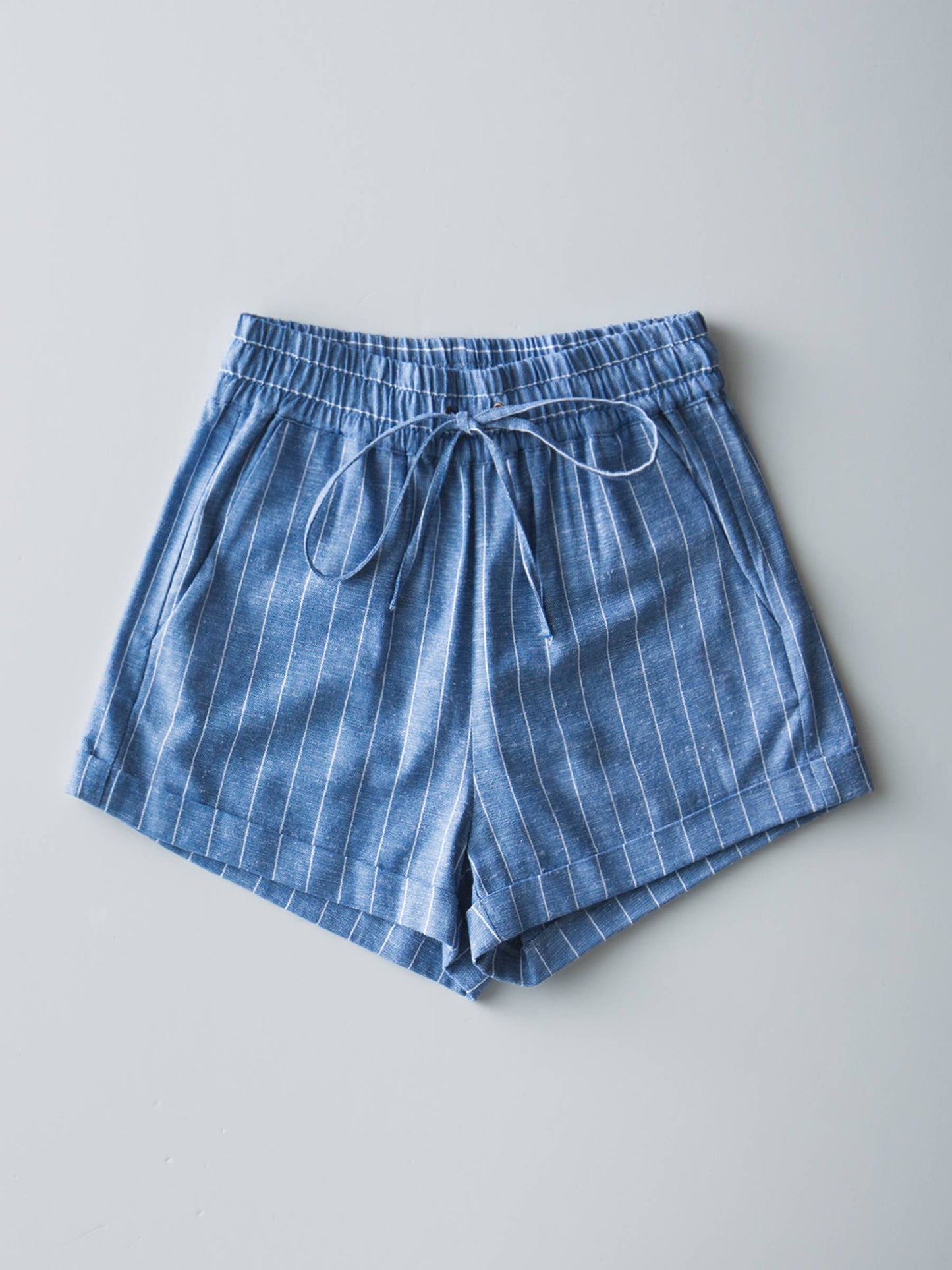 Mobster Linen in Chambray - Shorts