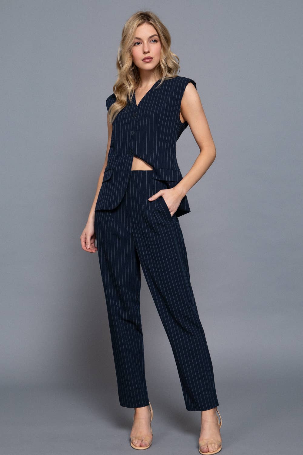 Mobster in Navy - Pintuck Pants