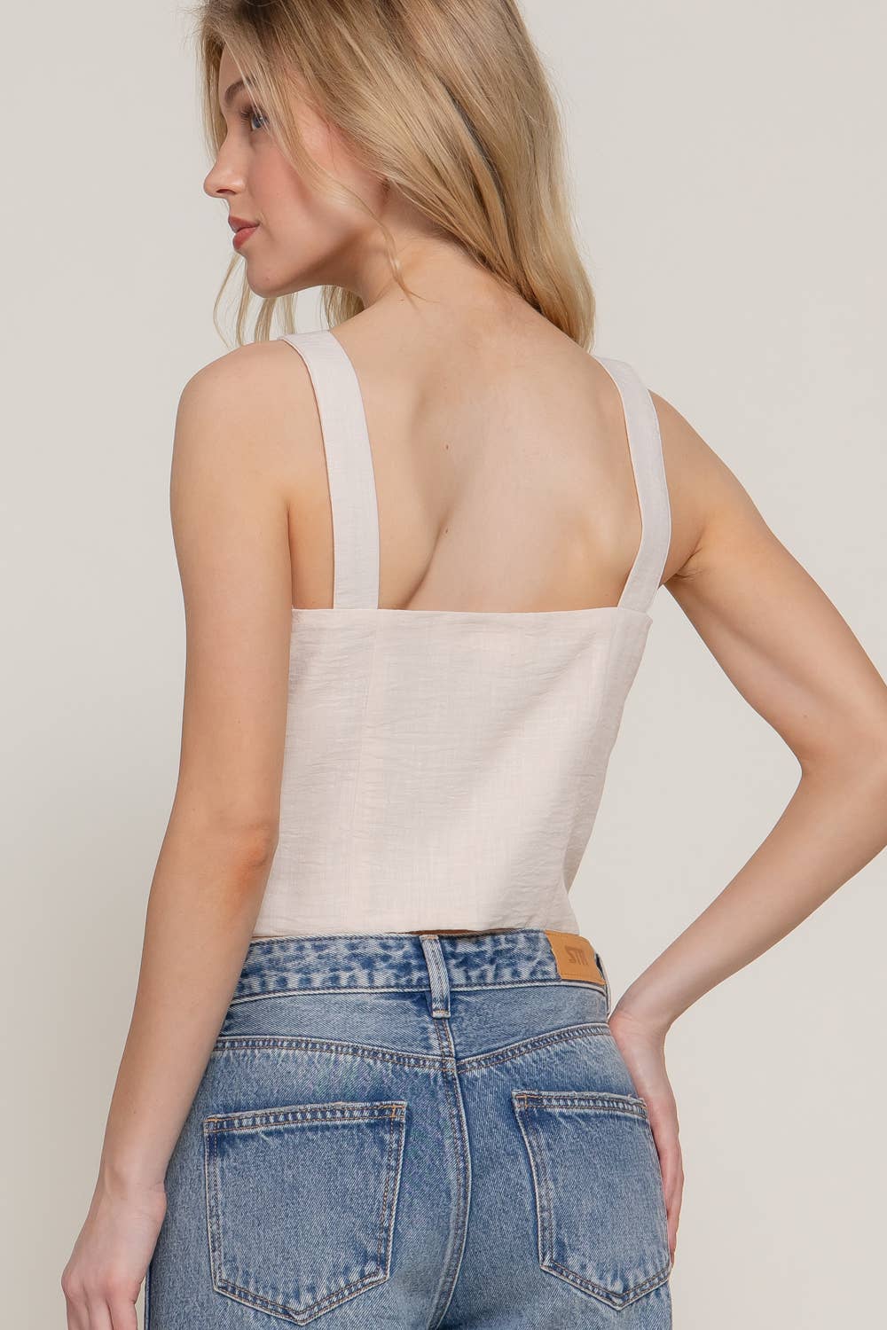 Tailored in Natural - Linen effect Vest
