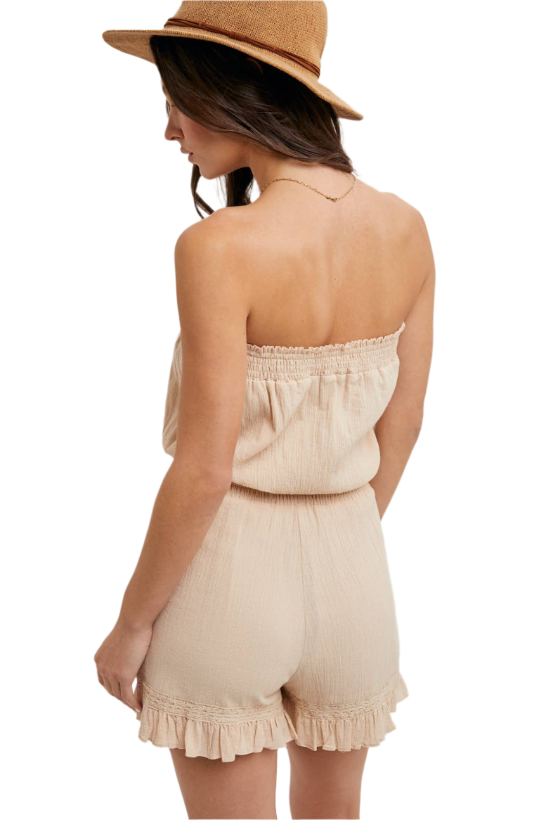 Boho Lace - Drawstring Romper *medium or large*