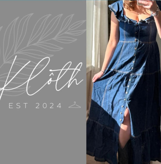 (HALF OFF) Denim Darling - Maxi Dress