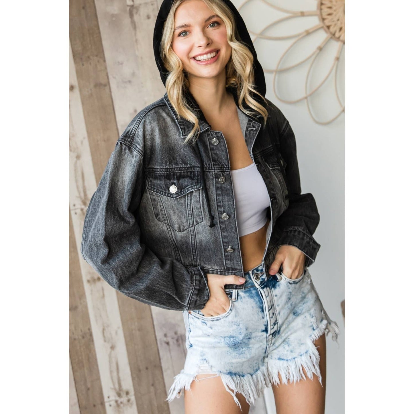 Terry + Denim (Black Wash) - Veveret Denim Jacket *Small or Large*