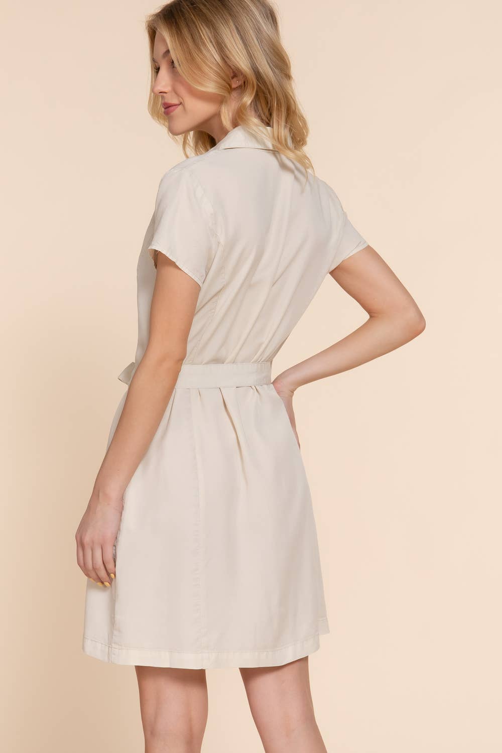 Belted Babe in Beige - Tencel Dress