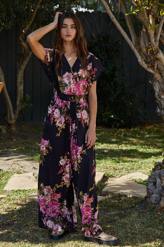 Violeta in Black - Snap Button Jumpsuit
