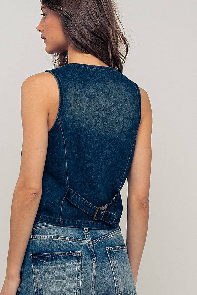 Pergrem Cowgirl (Dark) - Denim Vest Top *small*