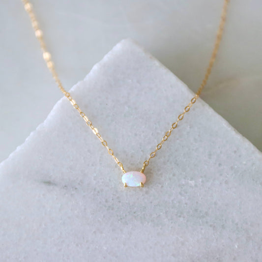 Mini Oval Opal - Necklace