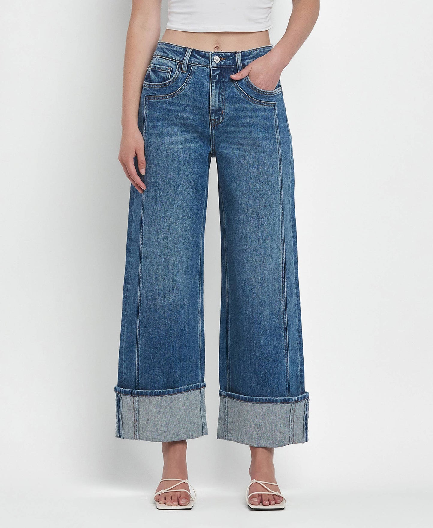 Joysome Super High Cuffed - Flying Monkey Jeans *Size 31 or 32*
