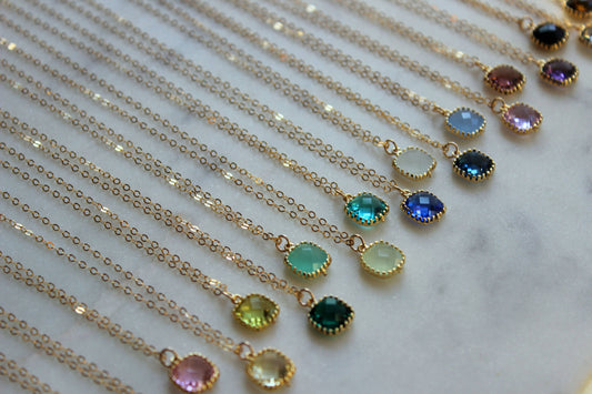 Dainty Gemstone - Necklace *Multiple Colors*